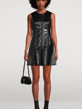 SIMKHAI Remmie Faux Leather Mini Dress 4